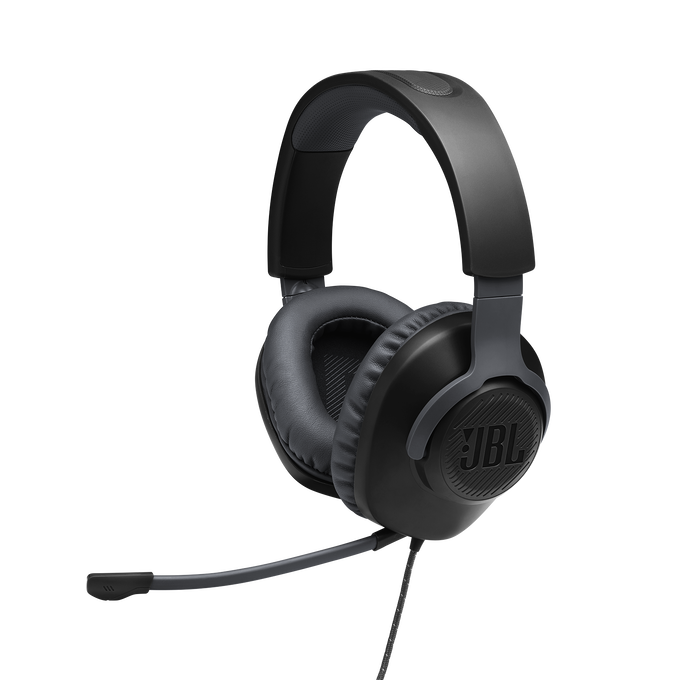JBL Quantum 100 - Black - Wired over-ear gaming headset with flip-up mic - Detailshot 1 image number null